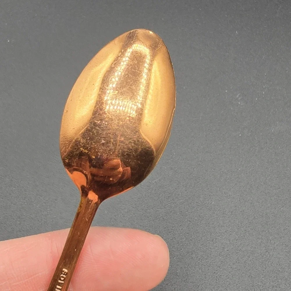 Vintage Rocky Mountain National Park Solid Copper Souvenir State Spoon Ram RARE‎